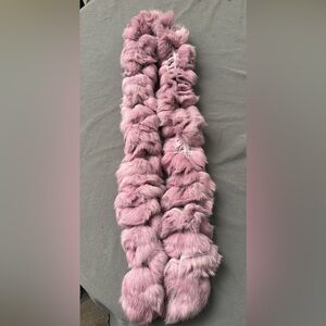 Plush Pink Rabbit Fur Scarf